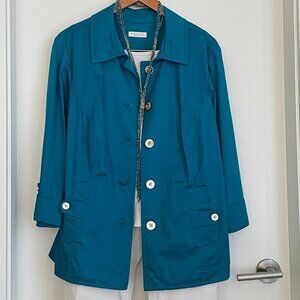 Charter Club Jacket Long Sleeves Button Down Blue XL